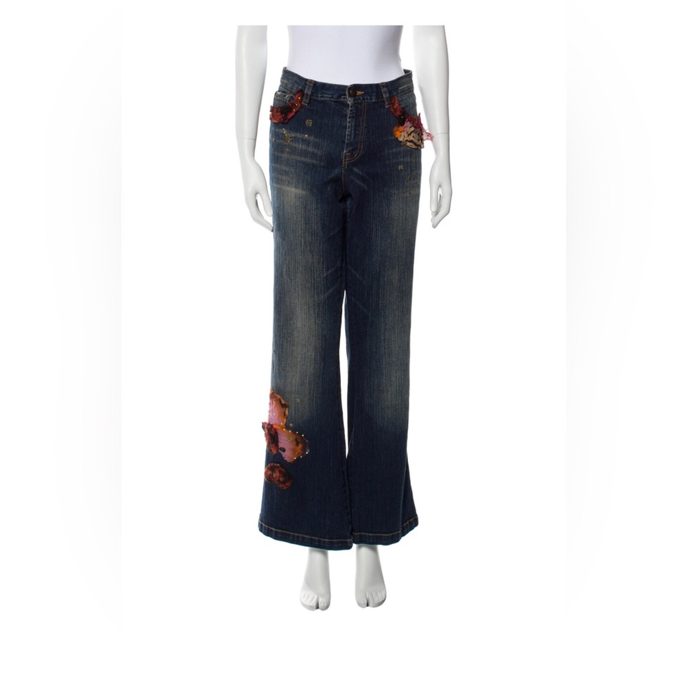 Alberto Makali Wide Leg Jeans embellished w/ butterflies
